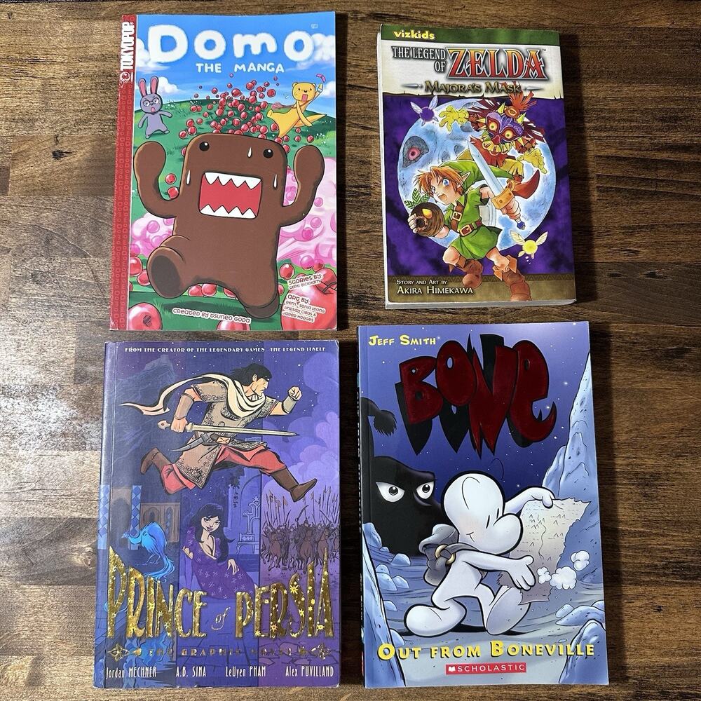 Lot Of 4 Manga English Books Including Prince Of Persia And Zelda Anime